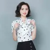 Arrival Fashion Womens Tops Print Short Sleeve Chiffon Blouse Ladies Plus Size M-3XL Bow V-neck Top for Women 9076 50 210508