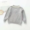 Baby Kids Boys Long Sleeve V-neck Pure Color Knit Sweater Spring Autumn Baby Boys Pullover Sweaters Children's Clothes Y1024