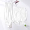 妊娠中の女性妊娠スリープラウンジ着用スリーパー夏の夏の薄い綿のマタニティの看護婦人服のパジャマ服睡眠ラウンジ着用セット210918