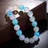 10mm Candy Color Natural Energy Stone Strands Charm Bracelets For Women Girl Yoga Sports Beaded Party Club Jewelry Accessories