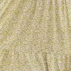 Wysoka talia pulower kobiety letnia sukienka damska świeża i słodka mała stokrotka kwiatowy druk grzyb latający rękaw kobiet 210517