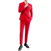 男性用のウェディングドレススーツレッドスリムフィット3ピーススーツブレザージャケット+パンツ+ベスト高品質の男性フォーマルウェアスーツセット6xl R230908