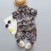 Conjunto de roupas estampadas florais para meninos, verão, camisa de manga curta, toppants, 2 peças, gentilman 1, 2, 3, 4, 5 anos, crianças, férias, praia, roupa 28830285