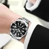 Hot CHENXI Business Montres-bracelets Argent En Acier Inoxydable Noir Casual Montre pour Hommes Grand Cadran Étanche Haute Qualité Mode Robe Montre