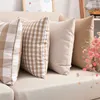 Cushion Cover Nordic Fashion Coffee Plaid Lattice Decor Office Home Car Sofa Pillow Case Cover 45x45/50x50/60x60cm 210401