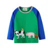 Metri di salto Arrivo Set di abbigliamento per bambini con animali Applique Cute Ragazzi Ragazze Abiti per autunno Primavera Bambini 2 pezzi 210529