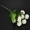 Couronnes de fleurs décoratives 9 têtes 1 bouquet Artificielle Chrysanthème Soie Floral Maison Jardin Décor Couleur: Blanc