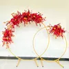 Decoración de fiesta 2022 Accesorios de boda Anillo de hierro Arco Redondo Metal Telón de fondo Flores Puerta Soporte de flores al aire libre para DecorShelf295U