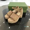 2022- stilista di lusso con logo personalizzato sandali da donna stampa denim multicolor 35-42