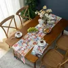 Japoński żakardowy stołowy biegacz jadalnia stół wystrój haft stołowy biegacze luksusowe domowe party akcesoria do kawy dekoracji 211117