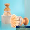 2 PCS Bamboo Pot Pennello Rotondo Mini Scrub Natural Wet Pulizia Scrubber per lavare piatti verdure