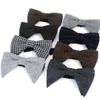 Men's Wool Vintage Bow For Men Women Tuxedo Solid Big Bowtie Bowknot Adult Mens Bowties Cravats Black Neck Tie Butterfly
