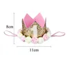 Party Hats Baby Birthday Sequins Rose Flower Digital Type Crown Headband 1-3 Years Headwear Festival Decorations