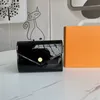 Cartera corta de charol 18015, carteras de moda para mujer, tarjetero brillante de alta calidad, monedero, bolsillo clásico con cremallera para mujer