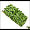 お祝いパーティー用品ホームガーデンの人工緑の葉ファブリオー柳の偽造籐枝編み細かい色の花輪の装飾的なaestories（緑）の花