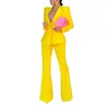 Zweiteilige Damen-Hosen, schmale Anzugjacke, lässig, ausgestellt, berufstätig, für Damen, modisch, solide Damen-Arbeitskleidung, Büro- und Business-Anzüge