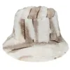 Шляпы с широкими полями M7DD Faux Fur Плюшевая полосатая рыбацкая литература и искусство Шляпа для дикого бассейна