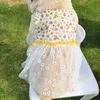 小さな中灯のための花のペット犬の女の子のドレスのための服王女のパグスカート犬のペット服のドロップシッピング