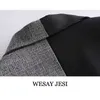 Weasay Jesi Женский костюм обрезанный Blazer + юбка моды офис леди карманные украшения лоскутное пиджака костюмы с юбкой 211019