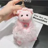 Criativo Porco Zodíaco Bonito Vestido de Noiva Piggy Mulheres Saco De Presente Pequeno Carro Keychain Keyring Pingente