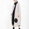 Korean women's wear autumn Hong Kong flavor wave dot printing irregular cardigan niche design dress 210416