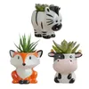 Animal Décoration Plante Pot En Céramique Dessin Animé Animal Mini Bonsaï Pot Décor À La Maison Plantes Succulentes Décoration Accessoires 210712