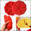 Utensilios para hornear Cocina, Comedor Bar Hogar Jardín Creativo Tipo de flor Práctico Waffle de alta calidad Sile Mod Resistente al calor Niños Diy Cake Biscuit K