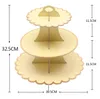 Cupcake Stand Round Cardboard Party Decoration Dessert Holder Paper Treat Stacked Pastry Serving Platter for Birthday Wedding Display Decor