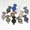 Assorted Color Smoking Cyclone Striped Spinning Glass Carb Caps för 25mm Banger med stor luftflödesglas DAB Rigs Bowl