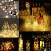 10 sztuk Bateria Dołączona Butelka Wina Cork Fairy Lights Świąteczne Dekoracje Świąteczne LED String Light do pokoju Home Party Wakacje Decor 211109