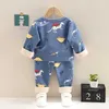 LZH Yenidoğan Bebek Pijama Setleri Erkek Sonbahar Kış Sıcak Giyim Kızlar Için 1-4 Yıl Dinozor Kıyafet Yürüyor Çocuk Pijama G1023