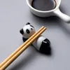 Adorable Panda Chopstick Rest Art Craft Porcelain Spoon Stand Fork Knife Holder Kitchen Supplies for Japanese Chinese Restaurant