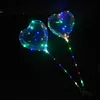 Decoración de fiesta LED en forma de corazón Globo Bobo de gran tamaño con barra de remolque de 13,8 pulgadas Día de San Valentín Luces de cadena Globos coloridos XG0060