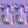 Kawaii filles violet Shorts été amour coeur imprimé Patchwork court Harajuku élastique taille haute cordon Shorts femmes 210611