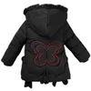 어린이 겨울 다운 재킷 세련된 스타일 어린이 중형 및 긴 인쇄 양모 칼라 후드 코튼 코트 211027