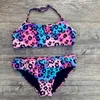 7-14歳の子供の女の子の女の子Leopard Ruched Bikiniセット水着水着水着の服ブラガバニャドールOara La Playa deNiñaM4