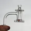 Quartz Spinner Banger Set Röktillbehör med 1 glasterppärla och kolhydratlock 1 glaskon 10 mm 14 mm 19 mm hane/hona genomskinlig skarv för dab Rig Bongs