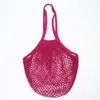 Sacs de rangement Portable Sac Net Shopping Mesh pour fruit Légume lavable Eco-respectueux de sacs à main en coton pliable