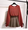 Work Dresses Cyanlee Women 2 Piece Set Knitted Tops And Skirt Korean Style Student Casual Two Outfits Fall Winter Clothing 2021