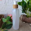 Skin Care Spray Bottle With Bamboo Wood Lid Frosted Clear Plastic Containers Cosmetic Packaging Atomizer Perfume Bottlegoods