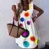 Elegant Butterfly Sleeve Ruffle Mini Dress Casual Square Collar Print Party Dress Women Summer Loose Pocket Beach Dress Vestidos Y0726