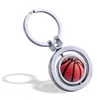 Stainless Steel Sports Keychain Pendant Fashion Football Basketball Golf Keychains Luggage Decoration Key Ring Creative Gift