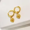 Bale officiella reproduktioner Högsta räknekvalitet Studs Varumärkesdesigner Kvinnor örhängen Fashion Brass Gold Plated Luxury Big Earri309G