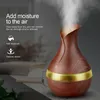 300 ml aroma etherische olie diffuser ultrasone luchtbevochtiger zuiveraar met hout graanvorm 7 kleuren veranderende LED-verlichting voor kantoor thuis