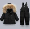 2021 Kış Ceketler Erkek Çocuklar Için Snowsuits Kız Ördek Aşağı Ceket Doğal Kürk Giyim Çocuk Sıcak Tulum Bebek Tulum