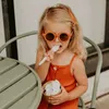 어린이 장식 선글라스 빈티지 라운드 귀여운 소녀 소년 안경 야외 키즈 그늘 안경 레트로 아기 태양 안경