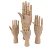 Wooden Hand Model Human Figure Artist Painting Mannequin Jointed Doll Flexible Drawing Manikin Wood Sculpture Figurines 211108