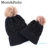 Bonnets Winter Femmes Chapeaux en coton pour bébé ou maman Chaud Raccoon Fourrure Fourrure Filles Bonnet Bonnet Chapeau Femme 2021