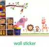 Зоопарк животных наклейки для детского сада и чилбинн комнаты / съемные стены 3D наклейки на стену 98 * 115см 210420