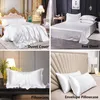 Soft Smooth Satin Bedding Set Home Textile Twin Queen King Size Duvet Cover Bed Set Pillowcases Set Flat Bed Sheet Bed Clothes 210706